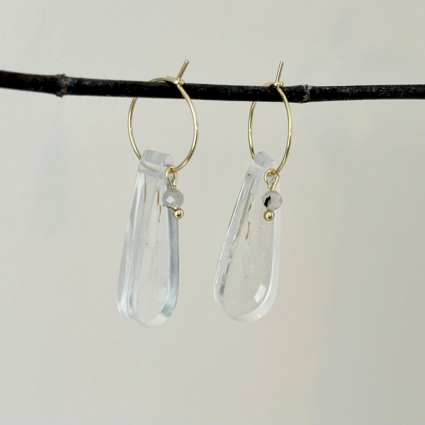 Florabelle Oorbellen - Paardenbloem & Labradoriet