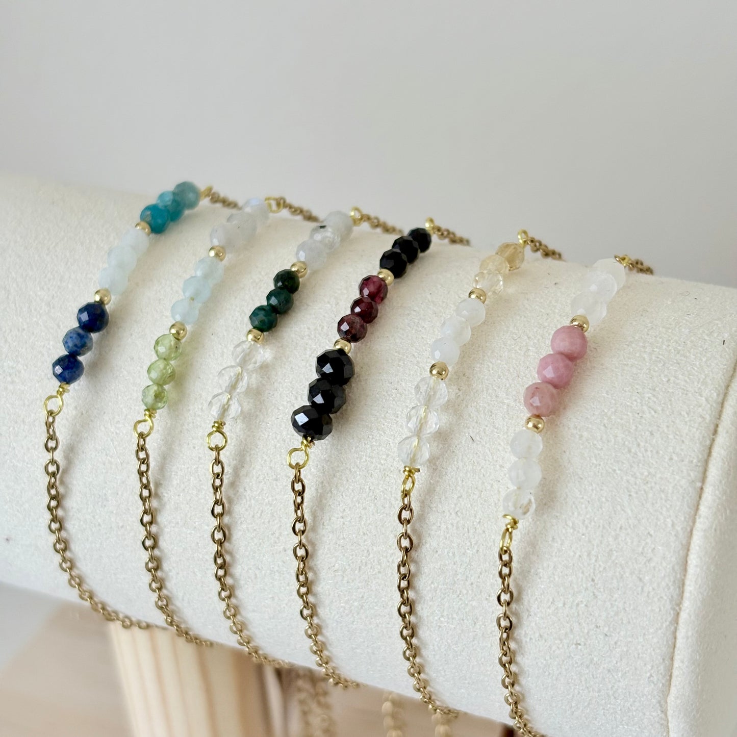 Armband 'Bar' - Sodaliet, Aqauamarijn, Prehniet