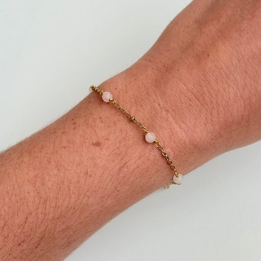 Armband - 'Tiny Treasures' - Rozenkwarts