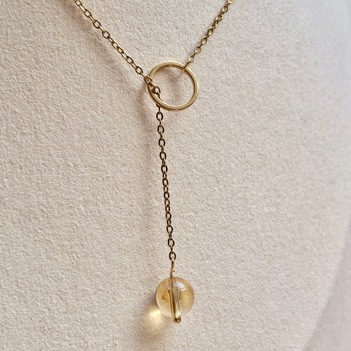 lariat ketting handgemaakt citrien