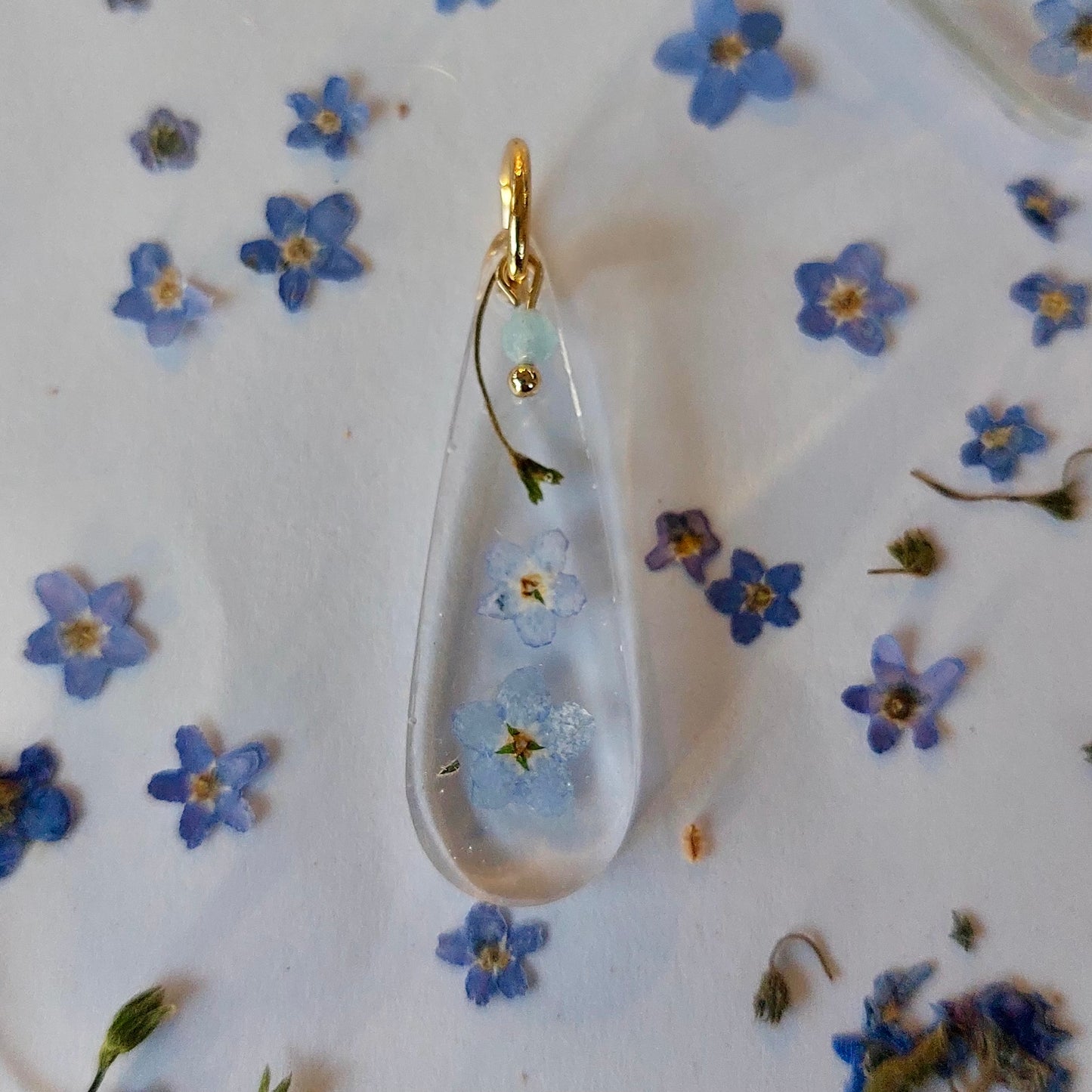 Florabelle Oorbellen - Vergeet me niet & Aquamarijn