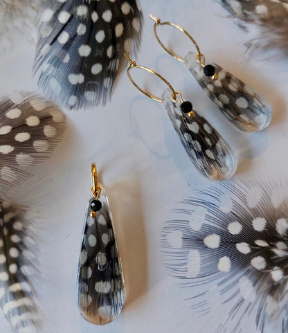 Florabelle Oorbellen - Veer & Zwarte Toermalijn