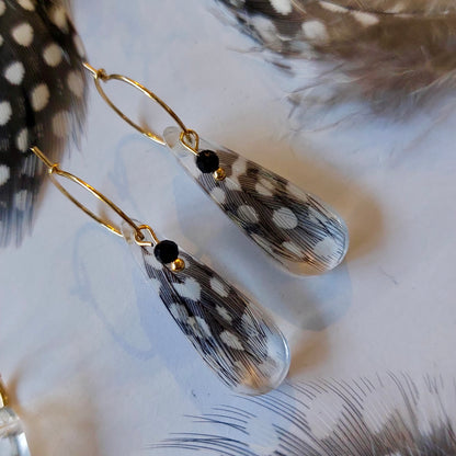 Florabelle Oorbellen - Veer & Zwarte Toermalijn