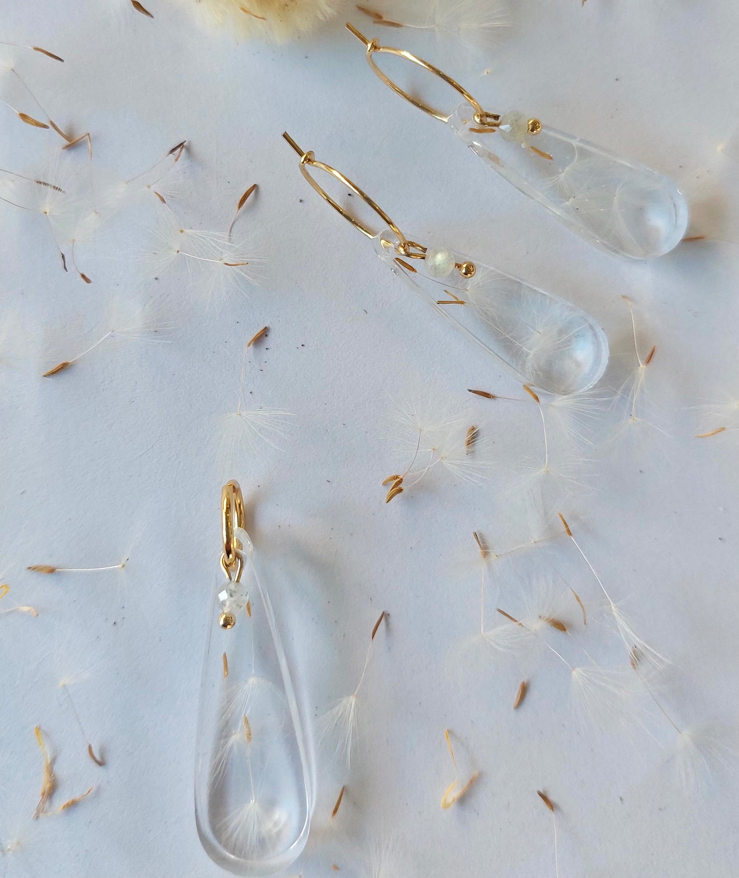 Florabelle Oorbellen - Paardenbloem & Labradoriet