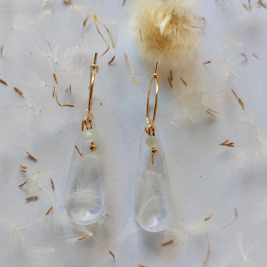 Florabelle Oorbellen - Paardenbloem & Labradoriet