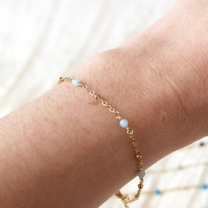 Armband - 'Tiny Treasures' - Aquamarijn
