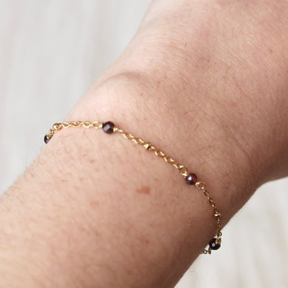 Armband - 'Tiny Treasures' - Granaat