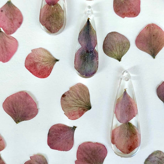 Florabelle oorbellen - Hortensia & Granaat