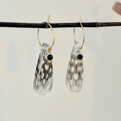 Florabelle Oorbellen - Veer & Zwarte Toermalijn