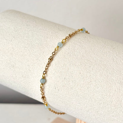 Armband - 'Tiny Treasures' - Aquamarijn