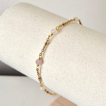 Armband - 'Tiny Treasures' - Rozenkwarts