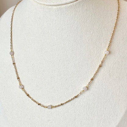 Ketting 'Tiny Treasures' - Rozenkwarts