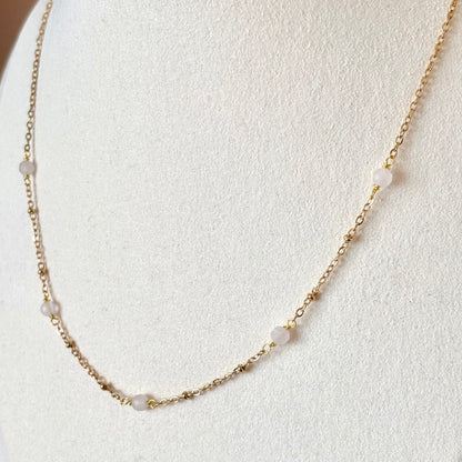 Ketting 'Tiny Treasures' - Rozenkwarts