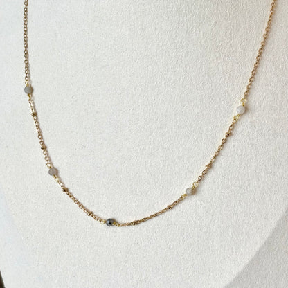 Ketting 'Tiny Treasures' - Labradoriet