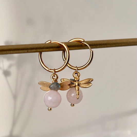 Happy Hoops - Libelle & Rozenkwarts & Labradoriet