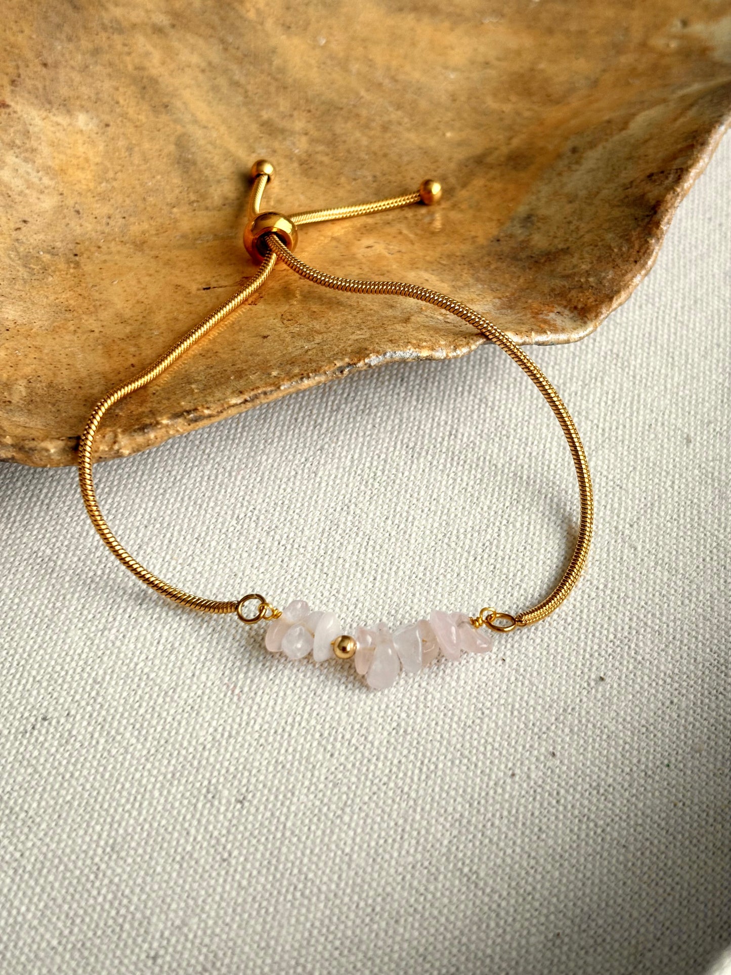 Verstelbare armband - Rozenkwarts