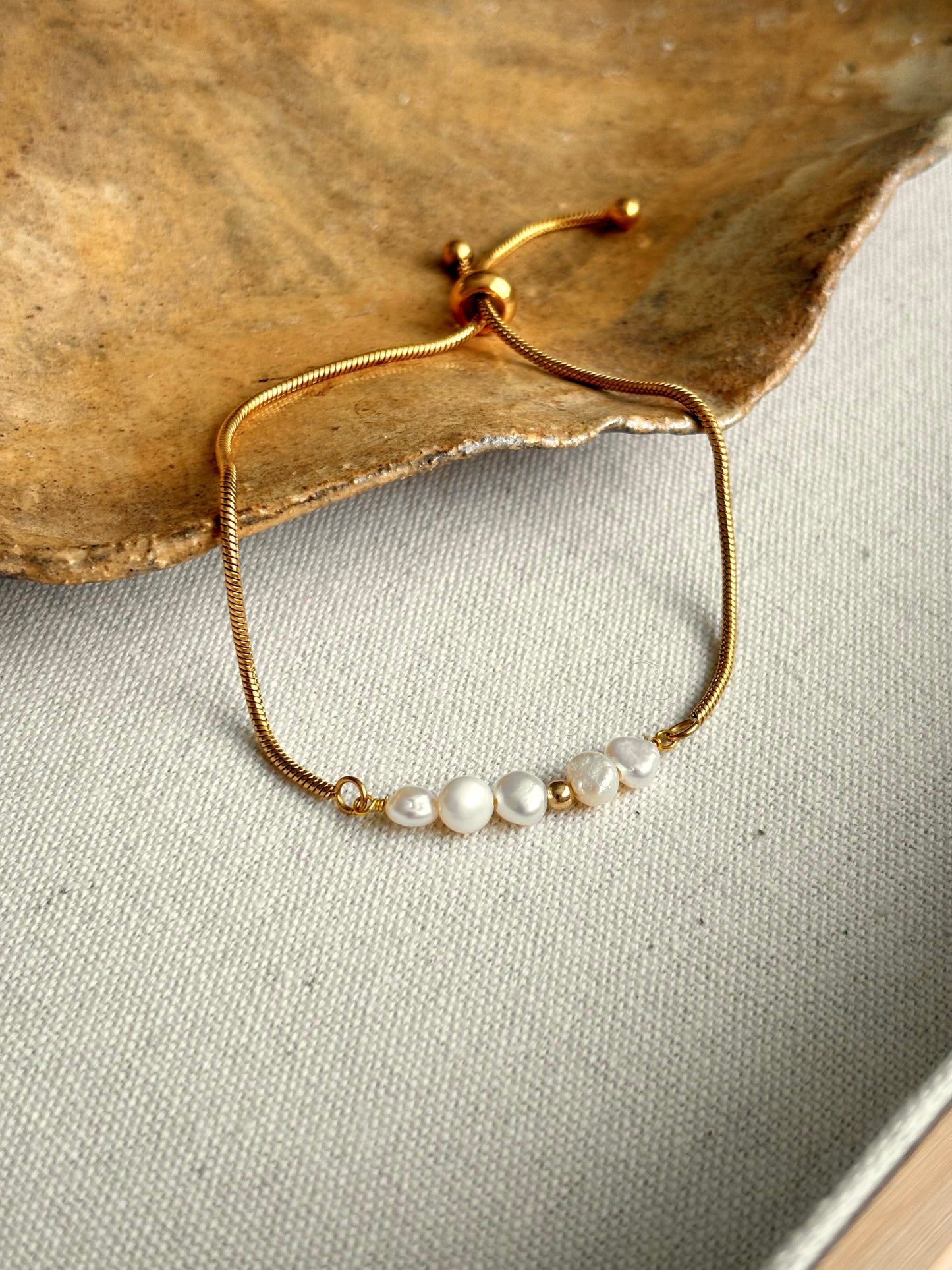 Verstelbare armband - Parel