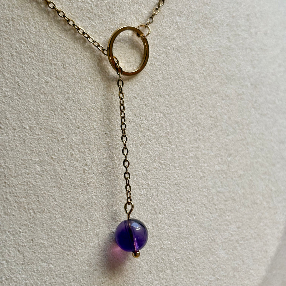 lariat ketting handgemaakt amethist