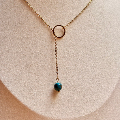 lariat ketting handgemaakt chrysocolla