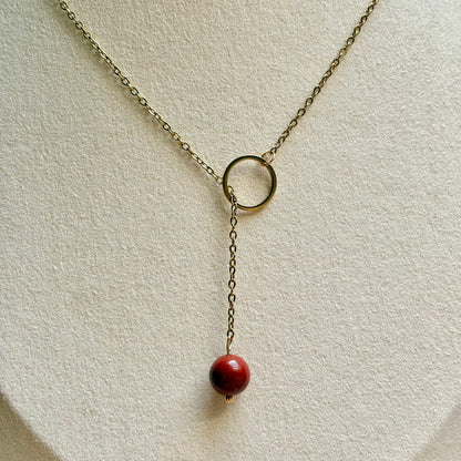lariat ketting handgemaakt jaspis
